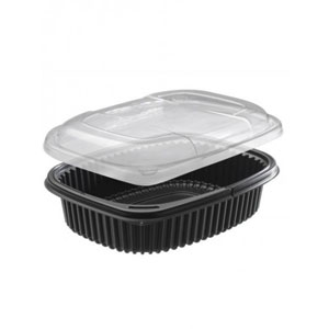 1x Compartment Meal Tray Black 34oz - 40x Per Pack